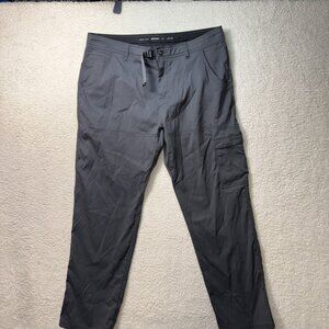 Prana Standard Straight Pants Cargo Pocket Size 40x32 Belted Nylon Gorpcore